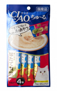 Inaba Ciao Лакомство для взрослых кошек (гребешок, тунец, паштет чуру)