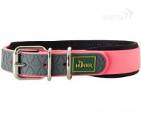 Hunter ошейник для собак Convenience Comfort 55(42-50 см)/2,5см, мягкая горловина, водоотталкивающий материал, розовый неон