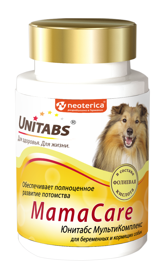 Unitabs Витамины МамаCare c B9 для беременных собак, 100таб