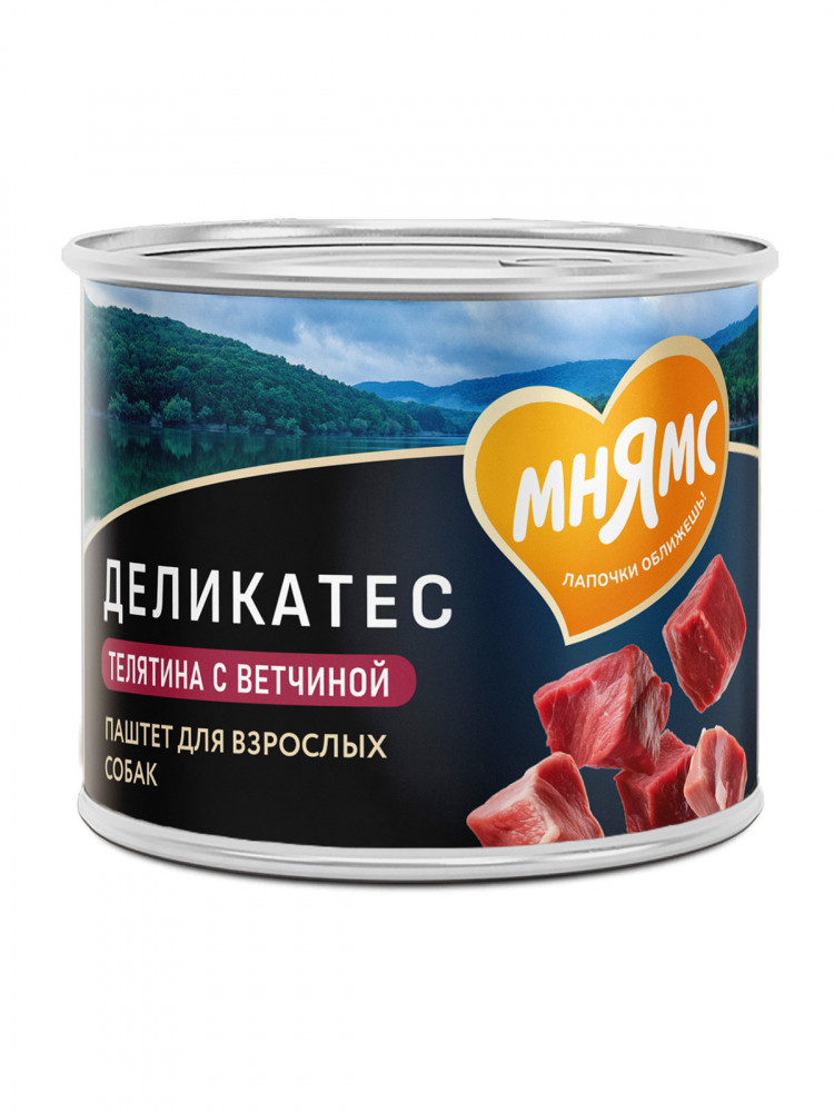 Влажный корм Мнямс Деликатес Паштет из телятины с ветчиной для собак всех пород
