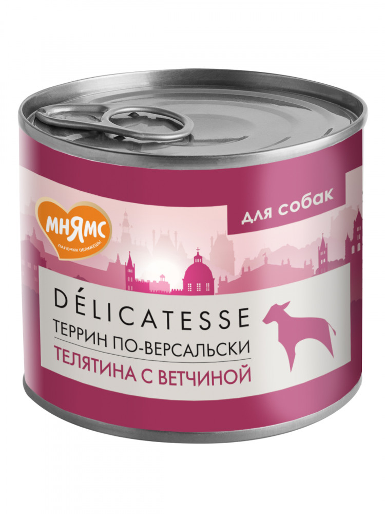 Влажный корм Мнямс Деликатес Паштет из телятины с ветчиной для собак всех пород