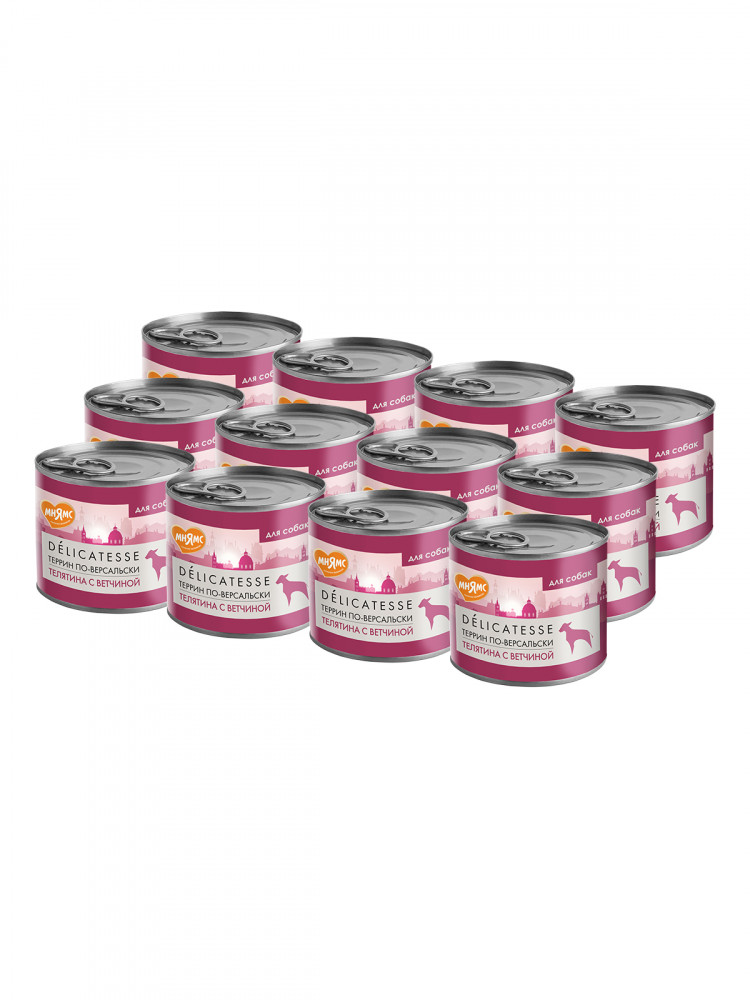 Влажный корм Мнямс Деликатес Паштет из телятины с ветчиной для собак всех пород