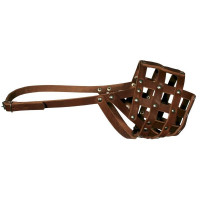 Зооэкспресс намордник кожаный коричневый