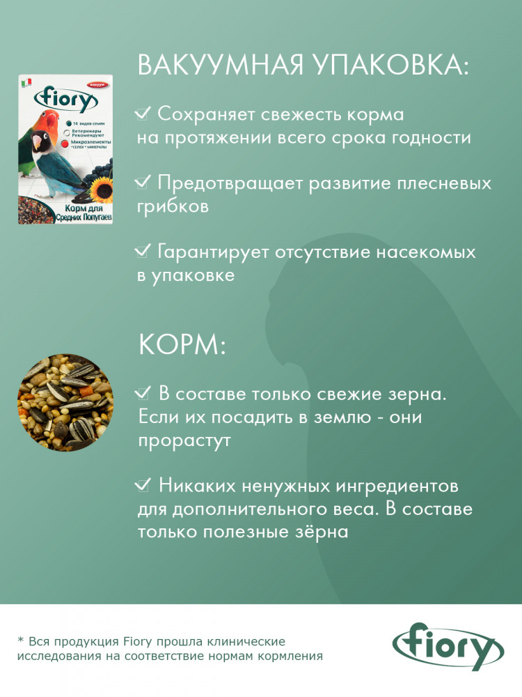 FIORY корм для средних попугаев Parrocchetti African