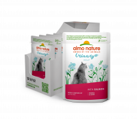 Влажный корм Almo Nature паучи для профилактики мочекаменной болезни у взрослых кошек с лососем в соусе (12 шт по 85 г)
