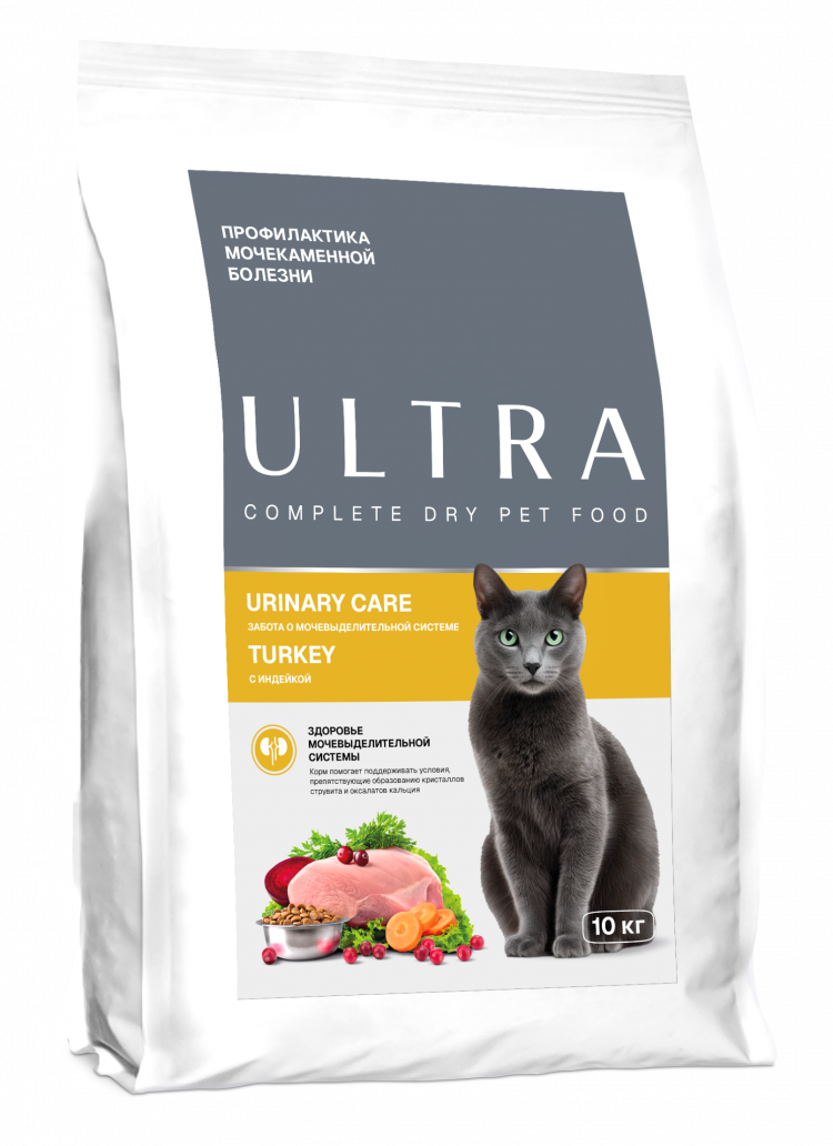 ULTRA urinary Сухой корм с индейкой для стерилизованных кошек, для профилактики образования мочевых камней, с индейкой
