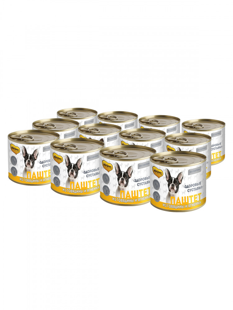 Влажный корм Мнямс На каждый день Паштет из говядины и ягненка для собак «ЗДОРОВЫЕ СУСТАВЫ» (упаковка 12 шт по 200 гр)