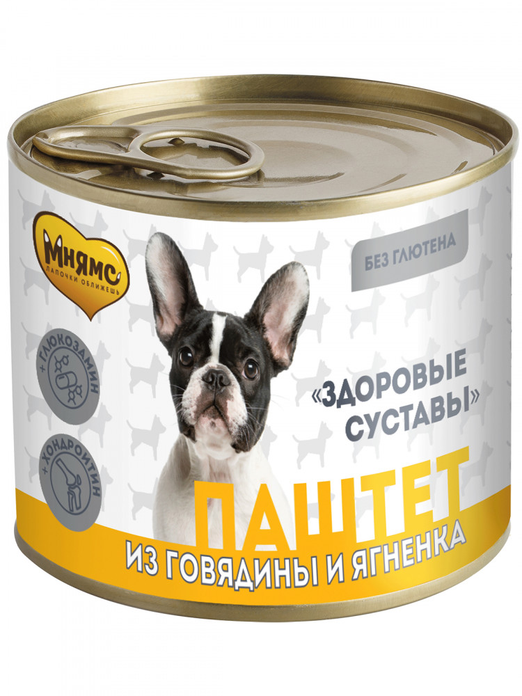 Влажный корм Мнямс На каждый день Паштет из говядины и ягненка для собак «ЗДОРОВЫЕ СУСТАВЫ» (упаковка 12 шт по 200 гр)