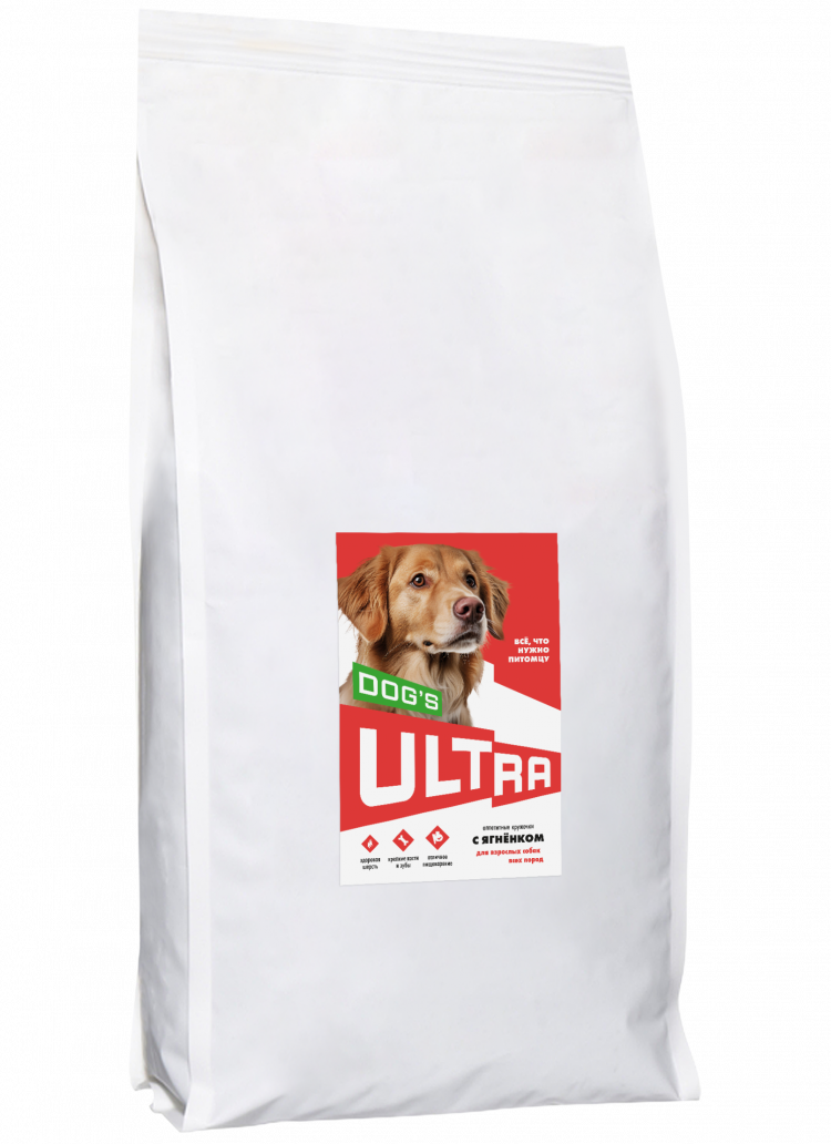 Ultra - сухой корм для взрослых собак всех пород, с ягненком