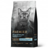 Premier Cat Salmon&amp;Turkey STERILISED (Свежее филе лосося с индейкой для кошек)