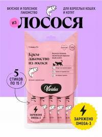Vividus крем-лакомство для кошек и котят с лососем, стики