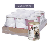 Organix Консервы для собак Кролик с зеленым горошком 9 шт по 400 г