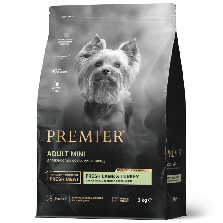 Premier Dog Lamb&Turkey ADULT Mini (Свежее мясо ягненка с индейкой для собак мелких пород)