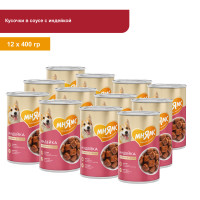 Влажный корм Мнямс На каждый день Кусочки в соусе с индейкой для собак «КОМФОРТНОЕ ПИЩЕВАРЕНИЕ&quot; (упаковка 12 шт по 400 гр)