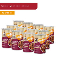 Влажный корм Мнямс На каждый день Кусочки в соусе с говядиной и печенью для собак «ЗДОРОВЫЕ СУСТАВЫ» (упаковка 12 шт по 400 гр)