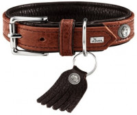 Hunter ошейник для собак Cody кожа бизона коньячный/темно коричневый