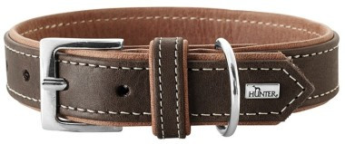 Hunter ошейник для собак Porto натуральная кожа коньячный/темно-коричневый