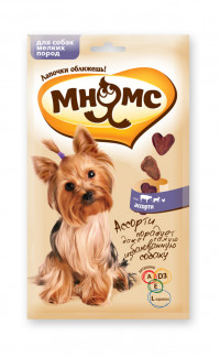 Мнямс ассорти для собак мелких пород говядина, ягненок, курица 60 г