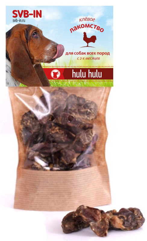 SVB-IN Hulu hulu Лакомства для собак, желудки куриные, 40-50 гр