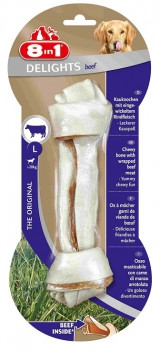 8in1 DELIGHTS Beef L косточка с говядиной 21 см для крупных собак