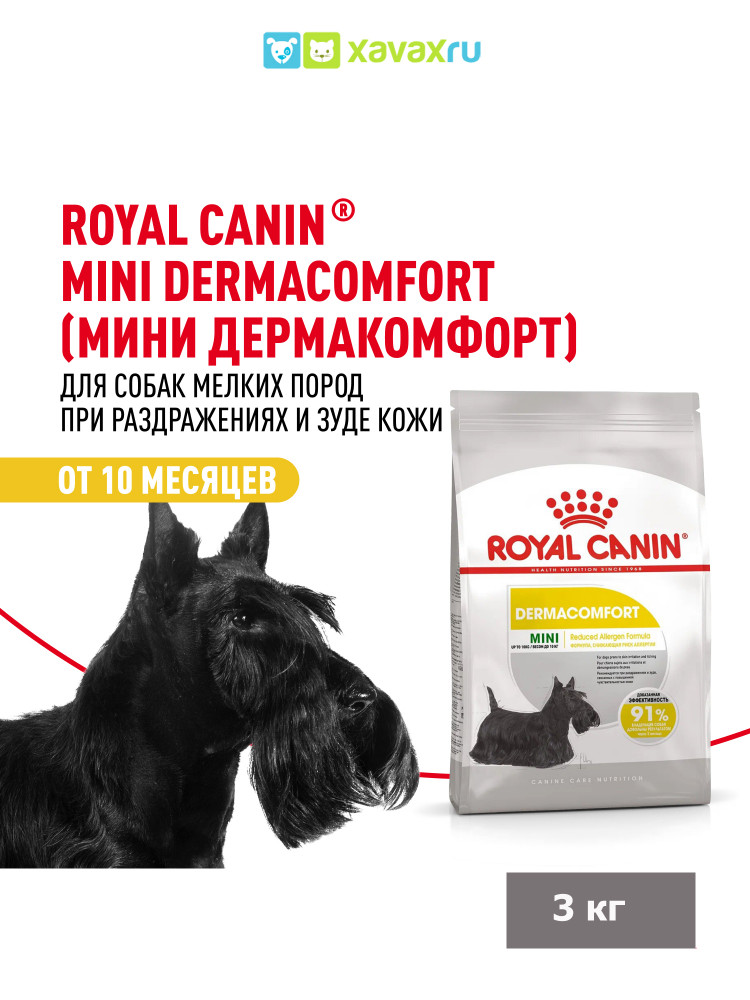 Сухой корм Royal Canin Mini Dermacomfort для взрослых собак мелких размеров при раздражениях и зуде кожи