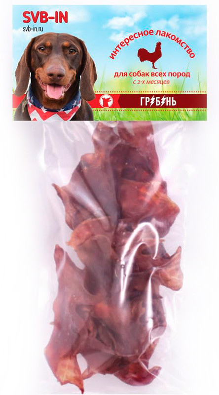 SVB-IN Гребешки петушиные, лакомство для собак, 40-50 гр