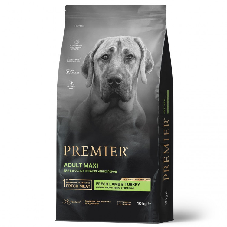 Premier Dog Lamb&Turkey ADULT Maxi (Свежее мясо ягненка с индейкой для собак крупных пород)