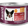 Влажный корм Award для взрослых собак паштет из говядины с морковью 200г