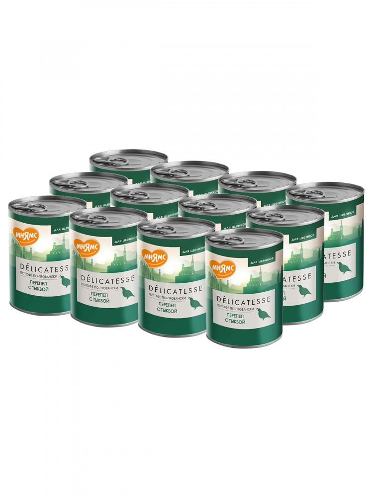 Влажный корм Мнямс Деликатес Паштет из перепёлки с тыквой для щенков всех пород 