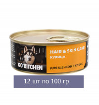 GO'KITCHEN консервы для щенков и собак с курицей 12 шт по 100 г