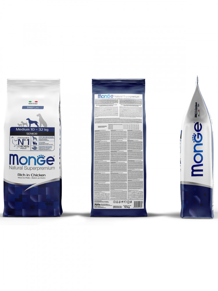 Сухой корм Monge Dog Daily Line Medium для пожилых собак средних пород, из курицы