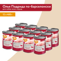 Влажный корм Мнямс Деликатес Паштет из мясного ассорти с морковью для собак всех пород &quot;Олья Подрида по-барселонски&quot; (упаковка 12 шт по 400 гр)