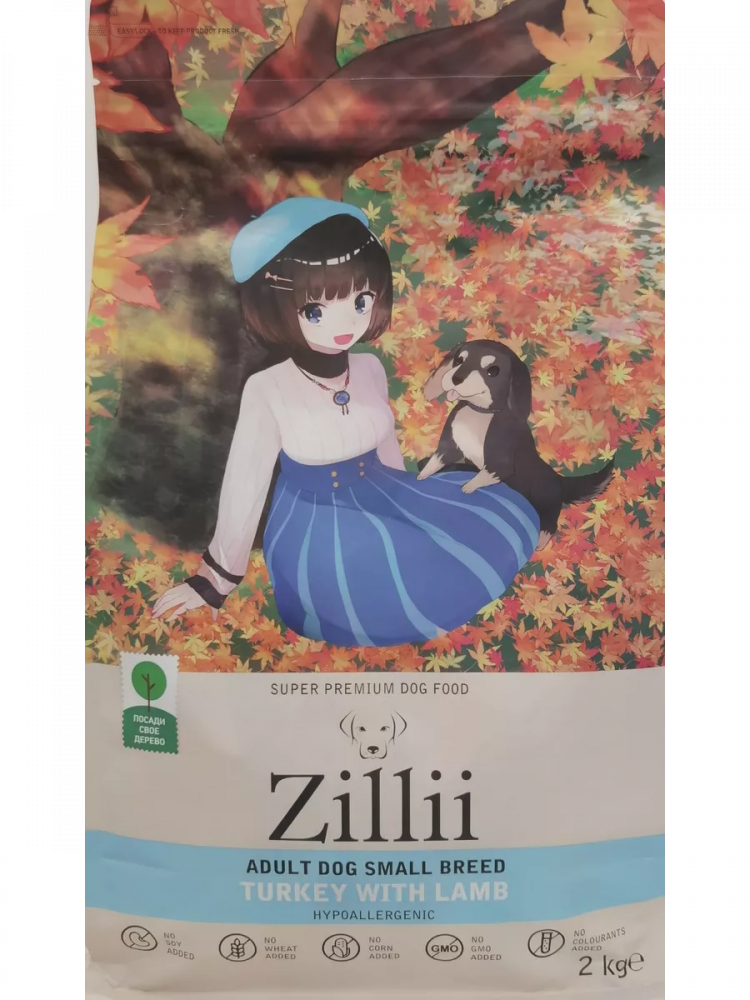 Сухой корм ZILLII Adult Dog Small Breed для взрослых собак мелких пород, индейка с ягнёнком