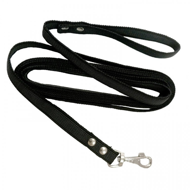 Зооэкспресс поводок капрон прорезиненный черный 20 мм