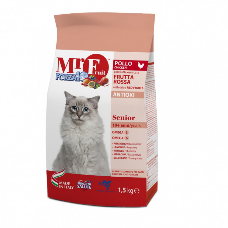 Forza10 Mr. Fruit Rosso Senior сухой корм для пожилых кошек на основе курицы с красными фруктами