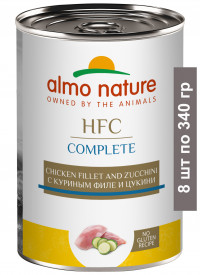 Консервы Almo Nature для собак с куриным филе и цукини в бульоне (HFC, Complete, Chicken and Zucchini) 8 шт по 340 гр