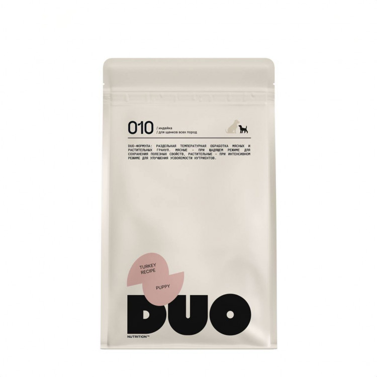 Сухой полнорационный корм DUO Nutrition для щенков всех пород с индейкой и рисом