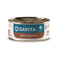 Влажный корм SAVITA Gastrointestinal Fibre Response для взрослых кошек, ветеринарный диетический при запорах (12 шт по 100 г)