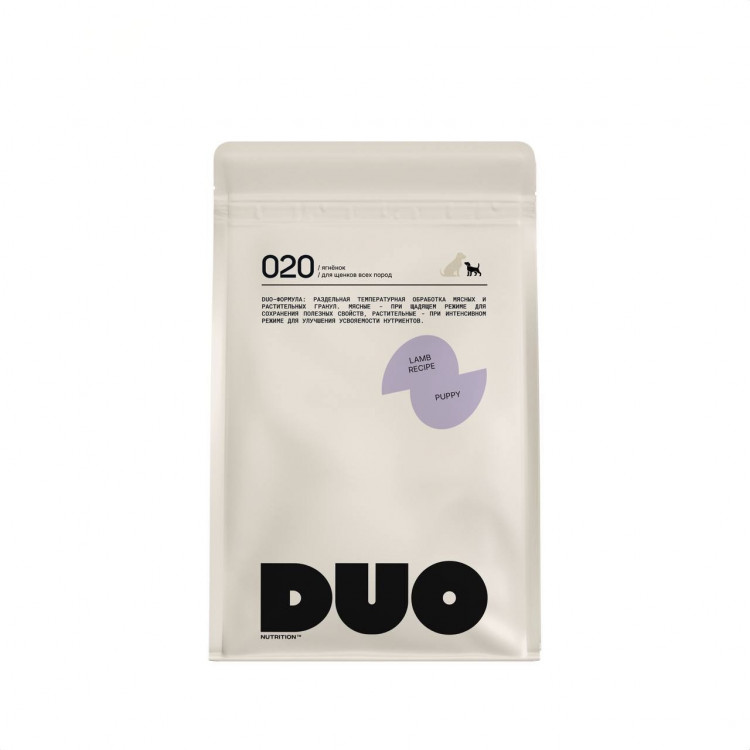 Сухой полнорационный корм DUO Nutrition для щенков всех пород с ягненком и рисом
