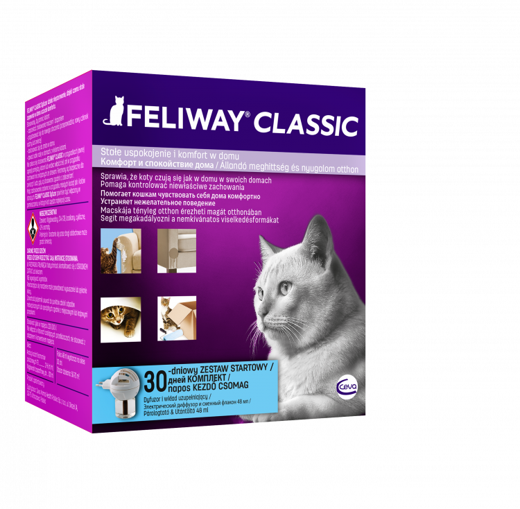ФЕЛИВЕЙ КЛАССИК феромоны для кошек для нормализации поведения, диффузор и сменный блок, 48мл, Feliway Classic, Ceva Sante Animal