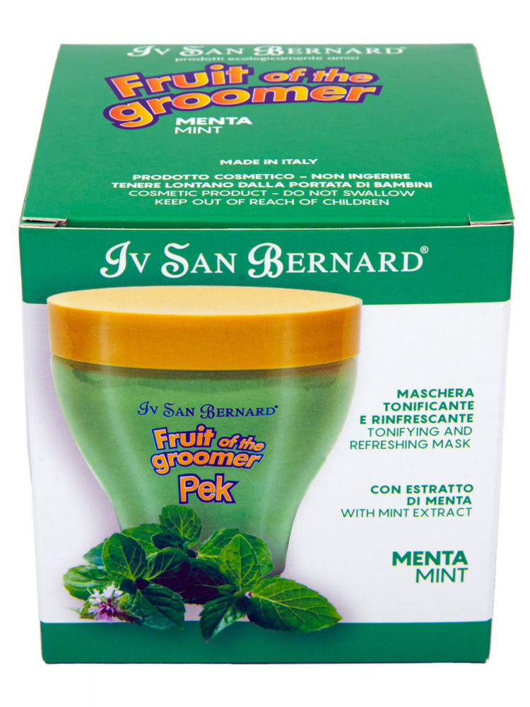 Маска для собак и кошек Iv San Bernard Fruit of the Groomer Mint, восстанавливающая для любого типа шерсти с витамином В6