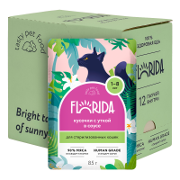 FLORIDA паучи паучи для стерилизованных кошек: кусочки с уткой в соусе 12 шт по 85 г