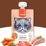 Wanpy Cat Лакомство для кошек Мясной мусс из лосося и курицы с морковью (упаковка 10 шт по 90 г)