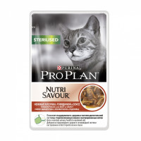 Pro Plan Nutri Savour Sterilised - кусочки в соусе для кастрированных кошек с говядиной