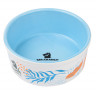 Миска Mr.Kranch для собак и кошек из фарфора Тропики 450мл голубая
