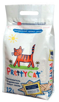 Pretty Cat Wood Granules - древесный наполнитель для кошачьего туалета