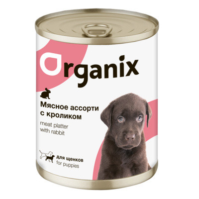 Organix Консервы для щенков Мясное ассорти с кроликом 9 шт по 400 г