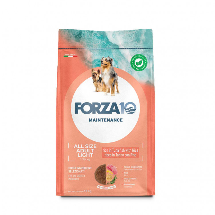 Forza10 Maintenance Adult All Size Light сухой корм для взрослых собак всех пород, склонных к полноте, с тунцом и рисом