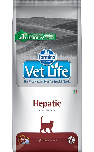 Farmina Vet Life Cat Hepatic для кошек, поддержание работы печени при хронической печеночной недостаточности