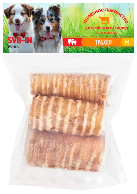 SVB-IN Лакомство для собак средних пород, трахея говяжья, М, 70-90 гр
